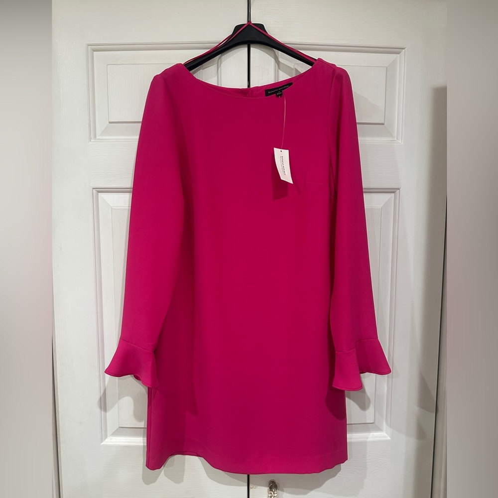 Banana Republic Vibrant Pink Long Sleeve Dress